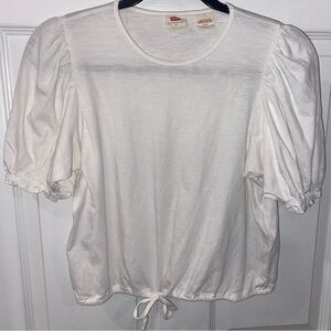 Levi's Women's Puff Sleeve Blouse with Tie Waist